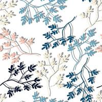 branches with colorful leaves vector seamless pattern