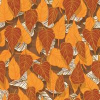 seasonal autumn fallen yellowed leaves vector seamless pattern for fabrics, prints, packaging and cards