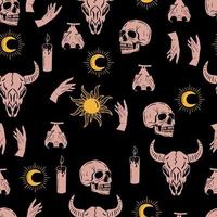 halloween vector seamless pattern witchcraft drawing