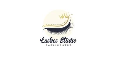 Eyelashes logo icon with unique element concept for beauty Premium Vector