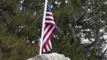 American flag flowing in breeze video