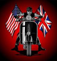 biker with flag vector