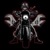 army biker and wrench vector