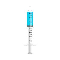 Medical syringe tool instrument illness sign. Injection vaccine vector flat icon immunization