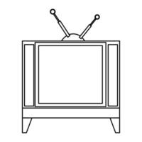 TV technology screen television vector illustration icon outline. Display electronic design isolated white equipment line thin