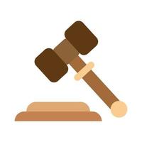 Law gavel judge hammer vector illustration icon. Judgement symbol auction decision judge gavel verdict legal mallet. Justice courthouse concept punishment order bid system. Divorce sale concept icon