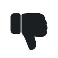 Dislike icon hand thumb down vector illustration. Sign vote button dislike communication design. Network icon concept no. Bad finger isolated white emoticon graphic negative gesture. Disagree feedback