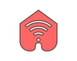 Home with signal symbol inside vector