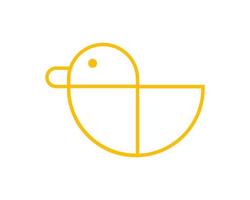 Duck white shape with yellow line vector