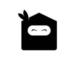 Home shape with ninja eyes inside vector