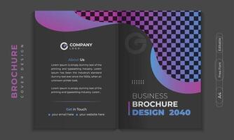 Brochure cover design or company profile template set for business. poster, annual report, catalog, flyer in A4 with colorful geometric shapes. vector