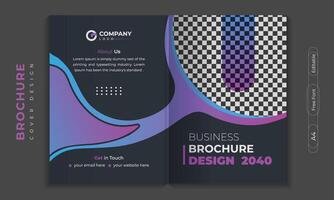 Brochure cover design or company profile template set for business. poster, annual report, catalog, flyer in A4 with colorful geometric shapes. vector