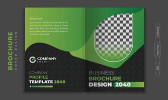 Brochure cover design or company profile template set for business. poster, annual report, catalog, flyer in A4 with colorful geometric shapes. vector