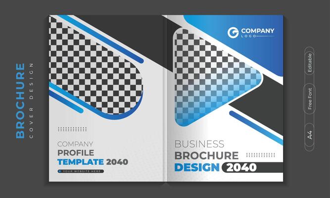 Brochure cover design or company profile template set for business. poster, annual report, catalog, flyer in A4 with colorful geometric shapes.