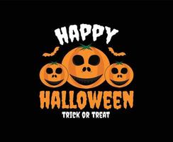 Happy Halloween hand drawn pumpkins vector t-shirt design