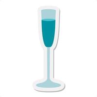 champagne flute sticker vector