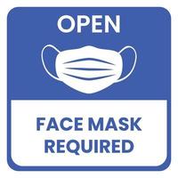 Face mask required sign design vector