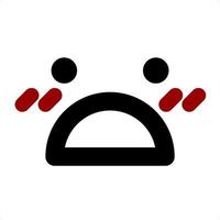 shocked face icon vector