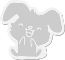 cartoon rabbit yawning sticker vector