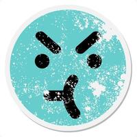 simple annoyed face circle vector