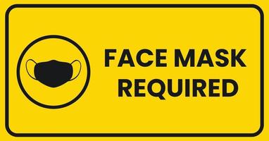 Face mask required sign design vector