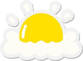 fried egg sticker vector