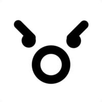 simple angry face icon vector