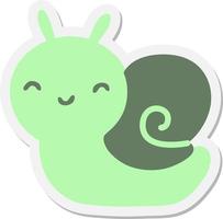 cute cartoon snail sticker vector