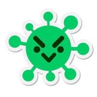 simple annoyed bird virus sticker vector