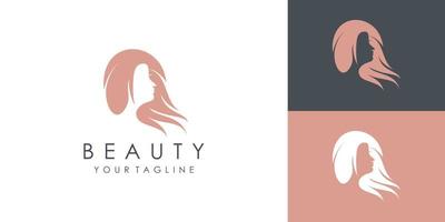 icono de vector de belleza y cabello para mujer con diseño de logotipo creativo moderno vector premium