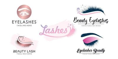 Set eyelashes logo design with modern abstract concept Premium Vector part 4