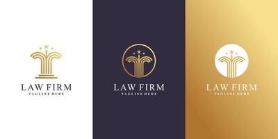 diseño de logotipo de ley con vector premium de concepto creativo moderno
