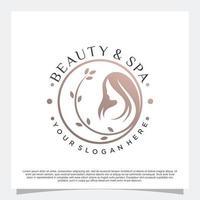 Beauty logo for women with modern and unique concept premium vector