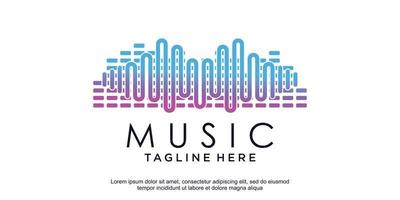 diseño de logotipo de musica con concepto moderno vector premium vector premium