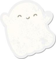 halloween ghost grunge sticker vector