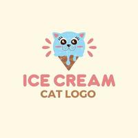logotipo de gato helado vector