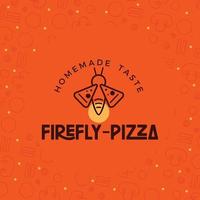 firefly pizza logo homemade taste orange vector