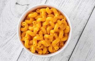 Bowl of macaroni and cheese photo