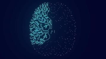 Artificial Intelligence Brain Circuit technology Animation video