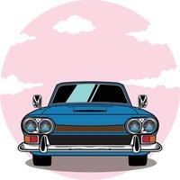 Classic vintage vehicle illustration in cartoon style 9 vector