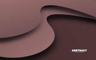 Abstract wavy shape brown color papercut background vector