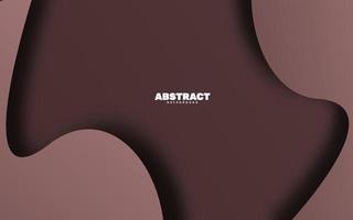 Abstract wavy shape brown color papercut background vector