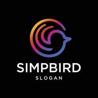 Modern vector graphic of abstract bird logo design template