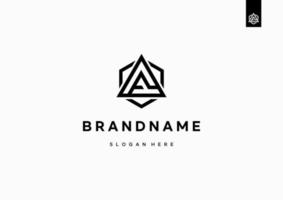 Letter AG logo design, GA monogram logo design minimal creative modern witj triangle and hexagon shape vector