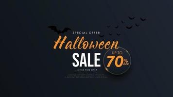 Halloween sale banner. Modern minimal design for Sales. Vector illustration.