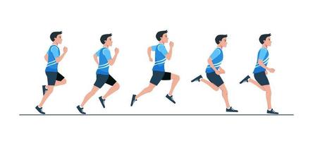 Collection of running man illustration Animation sprite set  Sport vector