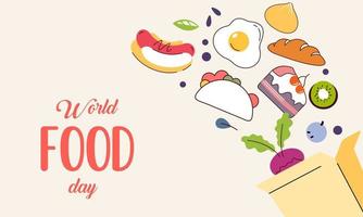 Hand drawn world food day illustration vector