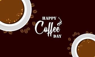 International day of coffee background, coffee cup logo vector