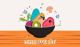 Hand drawn world food day illustration vector
