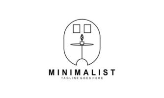 Minimalist furniture logo, line art furniture logo vector